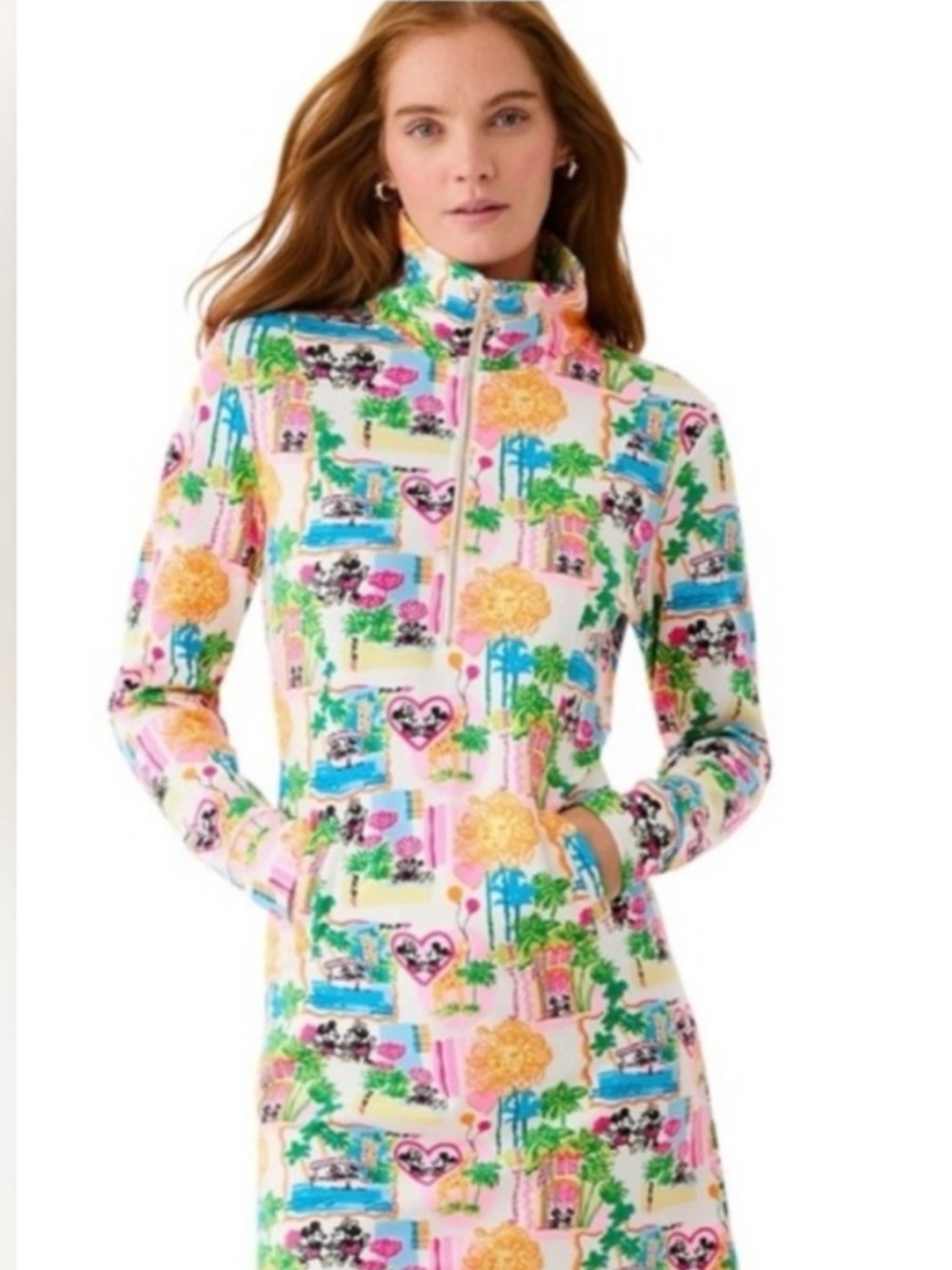 NWT Lilly Pulitzer x Disney Eleni 1/2 Zip Dress Small